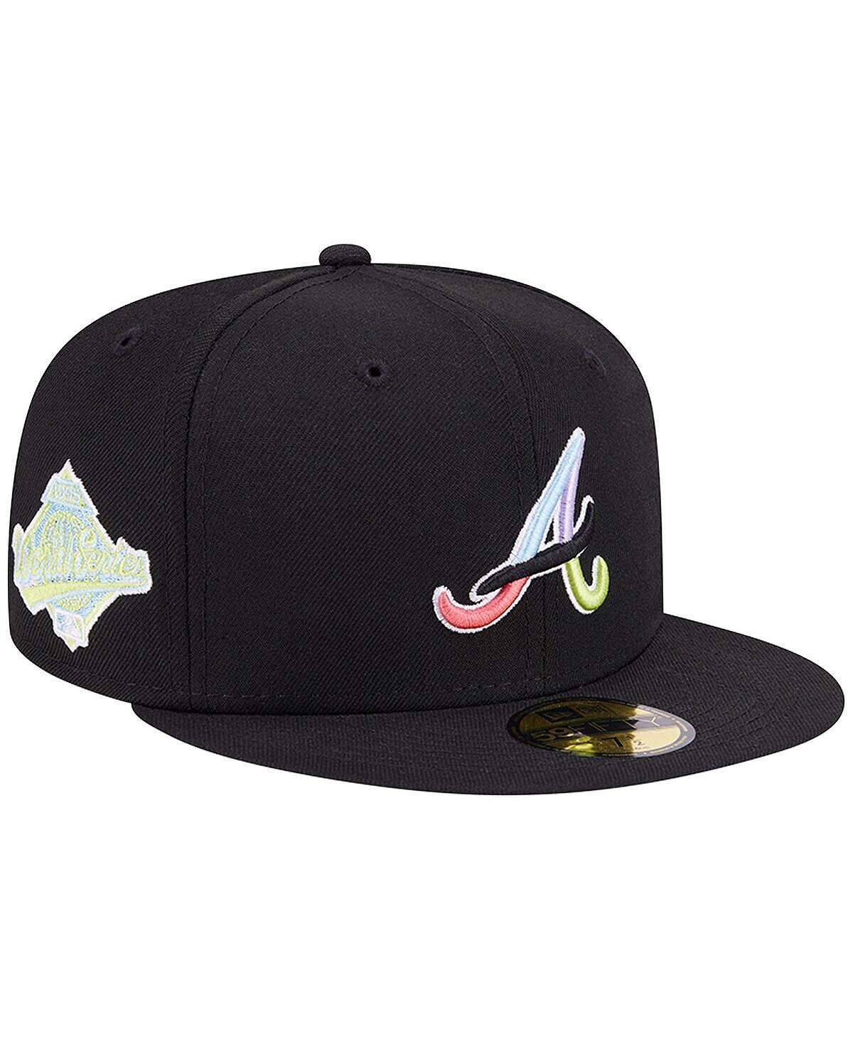 

Мужская черная многоцветная комплектация Atlanta Braves 59FIFTY приталенная шляпа New Era