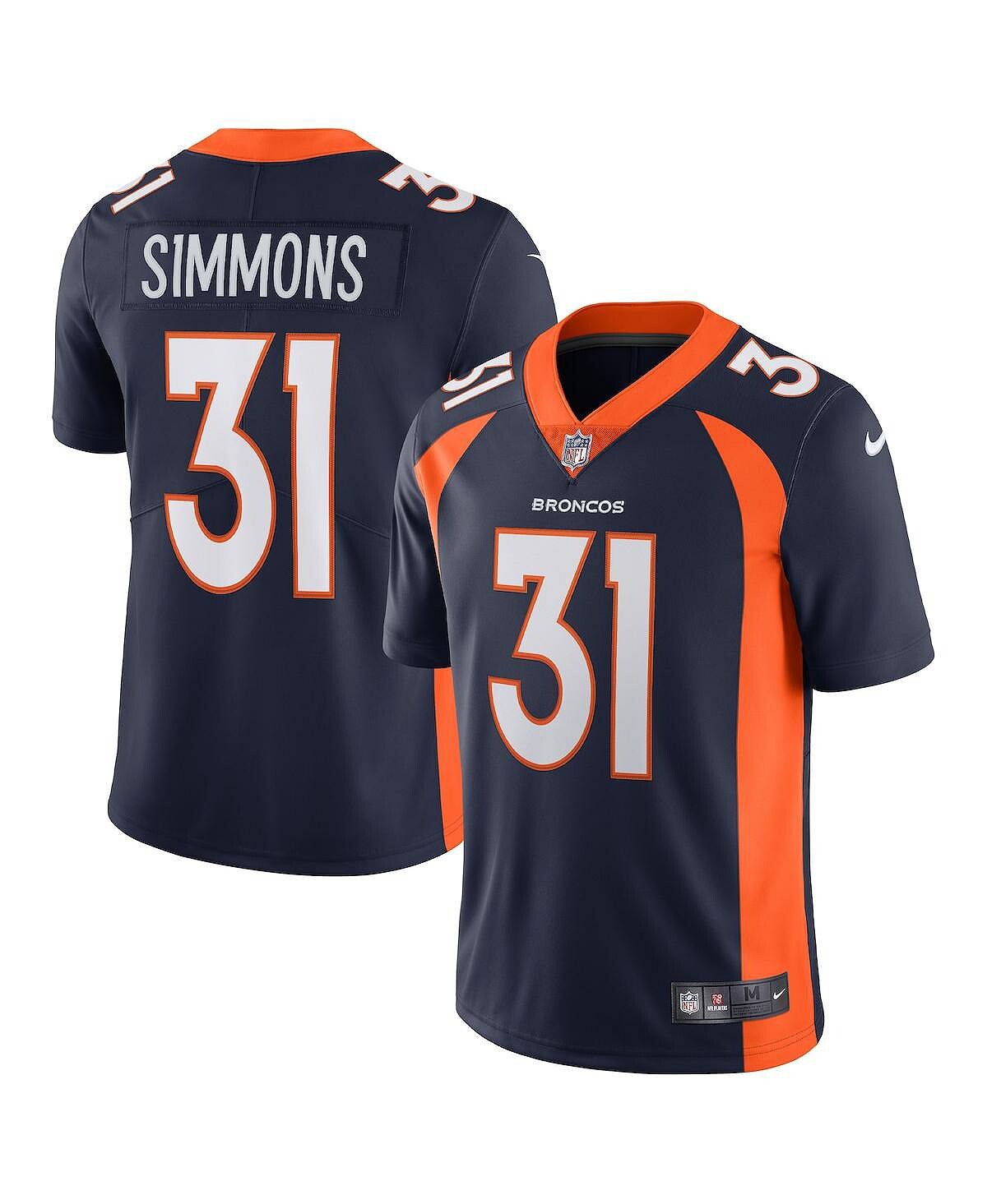 

Мужская темно-синяя майка Justin Simmons Denver Broncos Alternate Vapor Limited Nike
