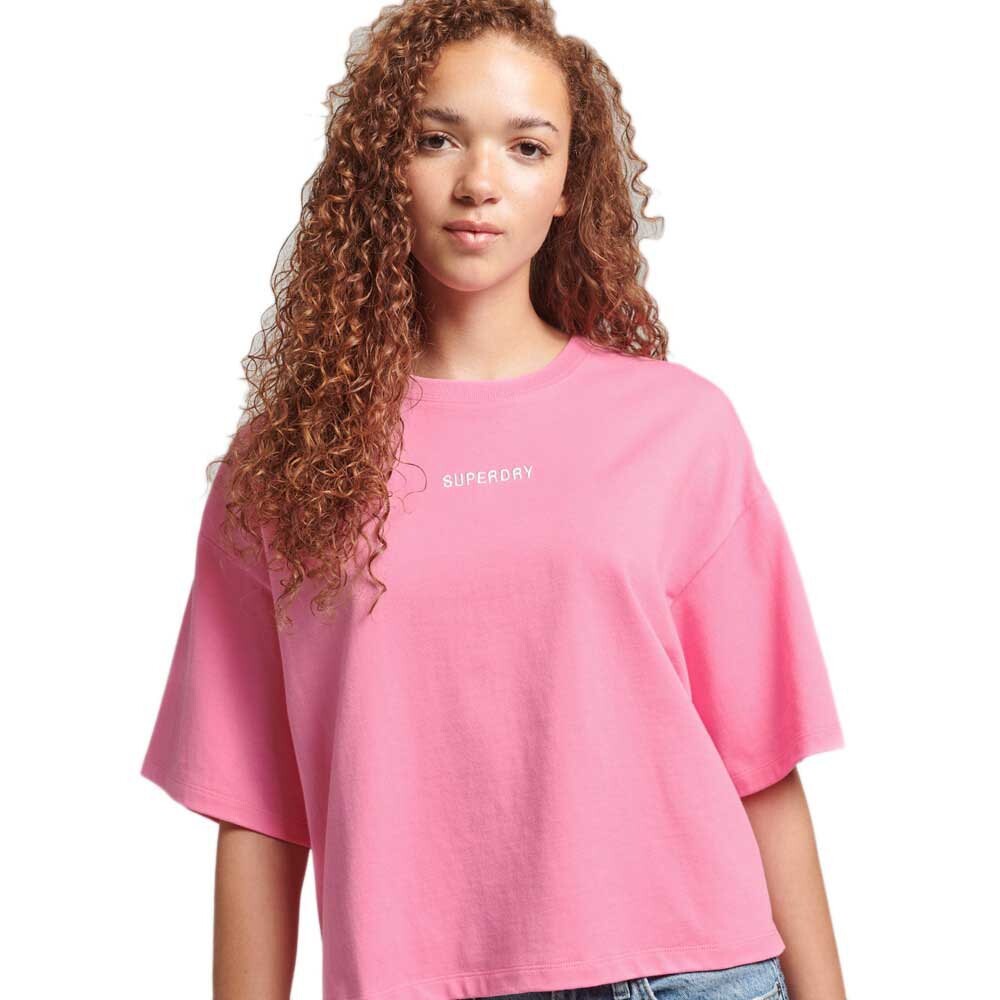 

Футболка Superdry Code Micro Logo, розовый