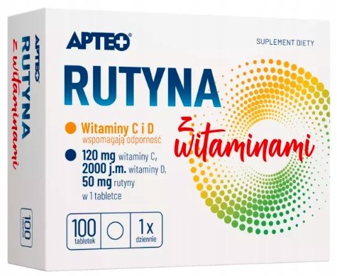 Apteo, Рутин с витаминами, витамин С, 100 таблеток.