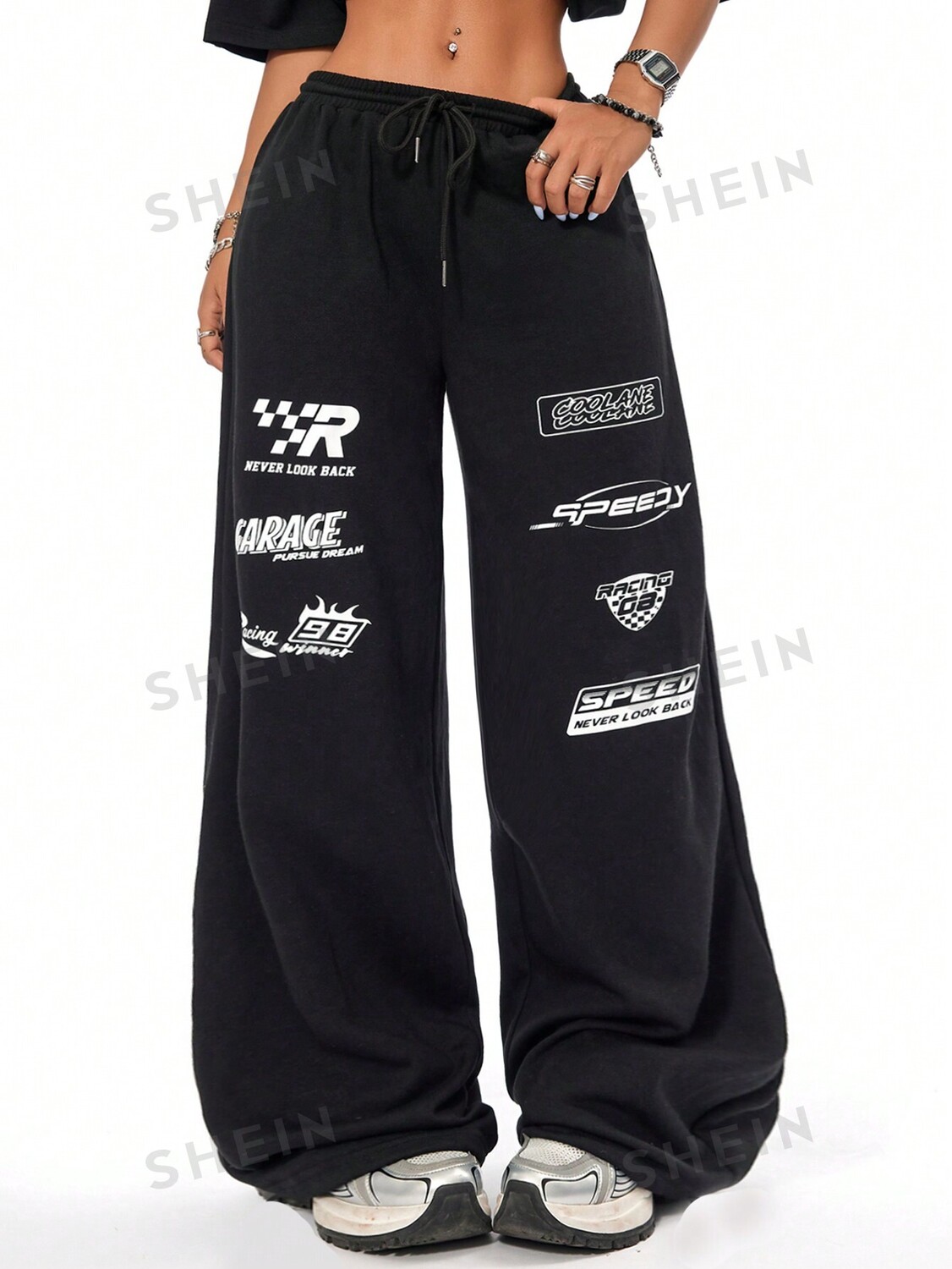 

Женские спортивные брюки Coolane с логотипом Y2K, школьная одежда Shein, белый