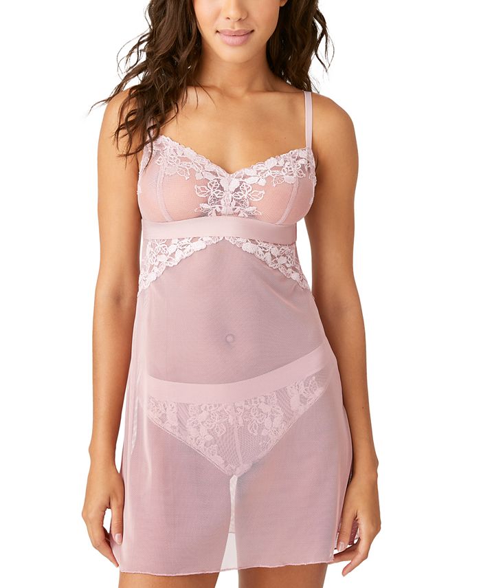 Женская кружевная сорочка в сеточку b.tempt'd, нижнее белье, ночная рубашка 914227, розовый