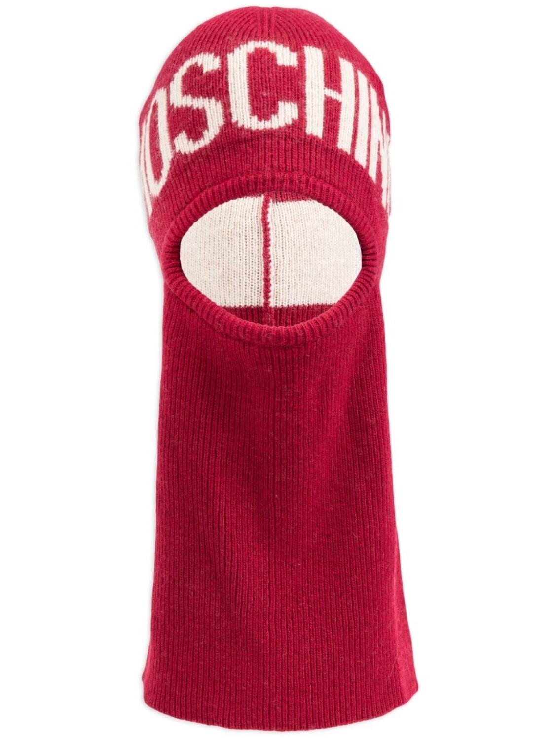 

Moschino балаклава с логотипом, выполненная методом интарсии, красный