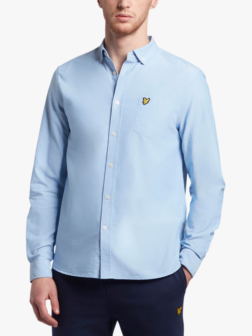 Оксфордская рубашка обычного кроя Lyle & Scott, синяя легкая оксфордская рубашка стандартного кроя lyle