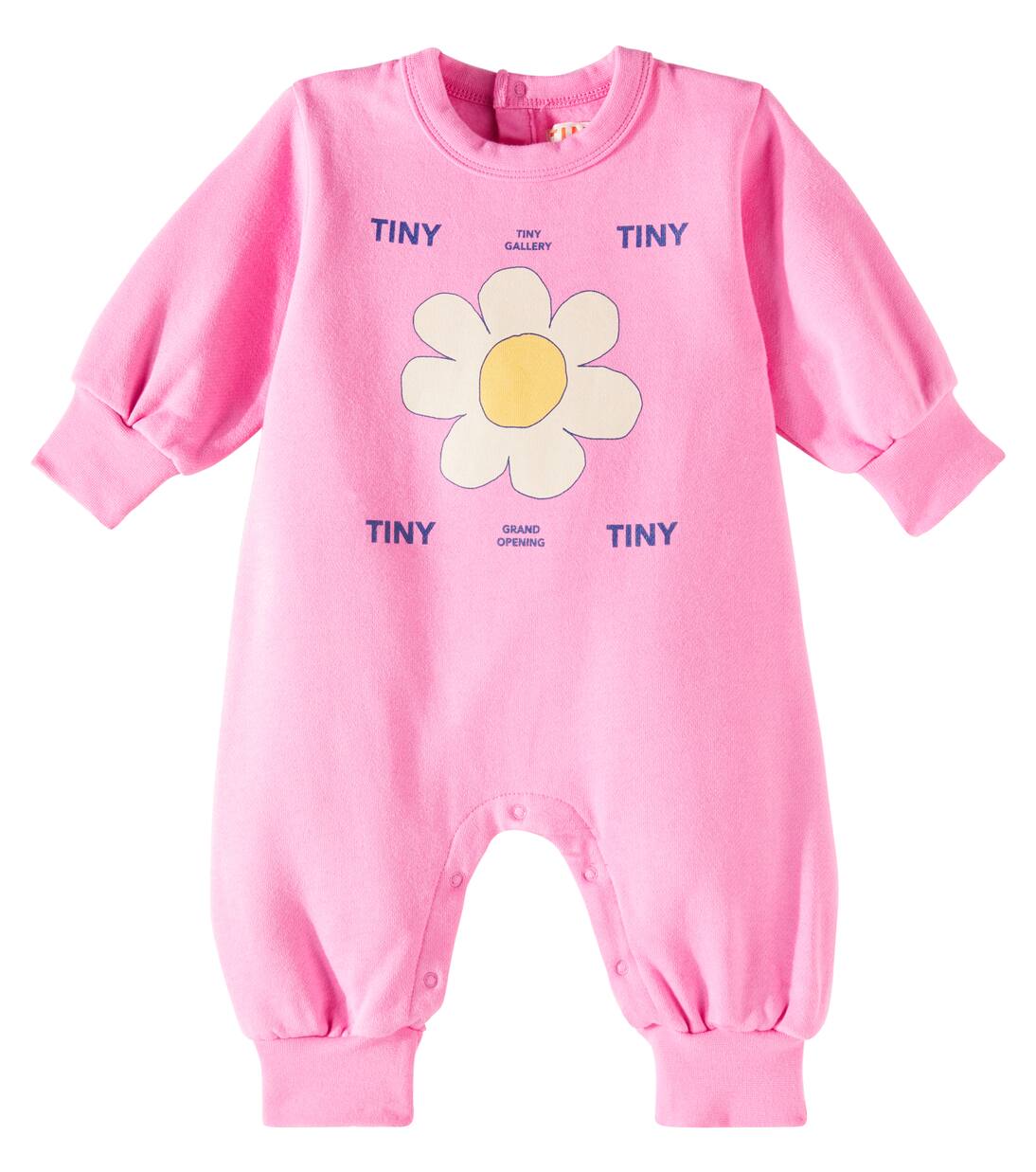 

Хлопковый комбинезон с цветочным принтом Baby Daisy Tinycottons, цвет cool pink