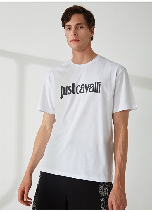 

Белая мужская футболка с круглым вырезом Just Cavalli, Белый