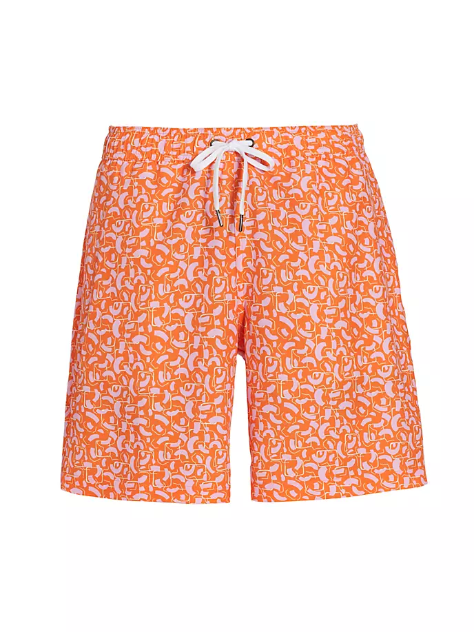 

КОЛЛЕКЦИЯ Шорты для плавания с геометрическим узором Saks Fifth Avenue, цвет tangerine