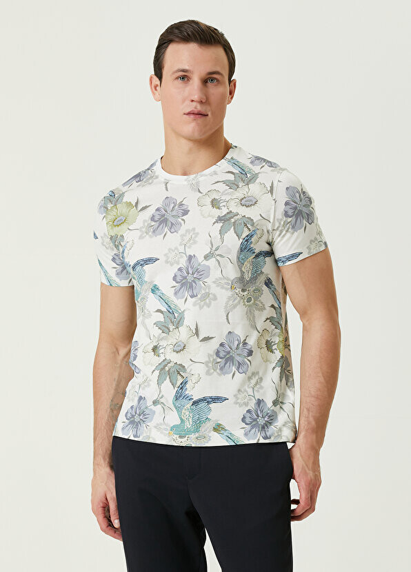 

Белая футболка с цветочным узором Etro, Белый