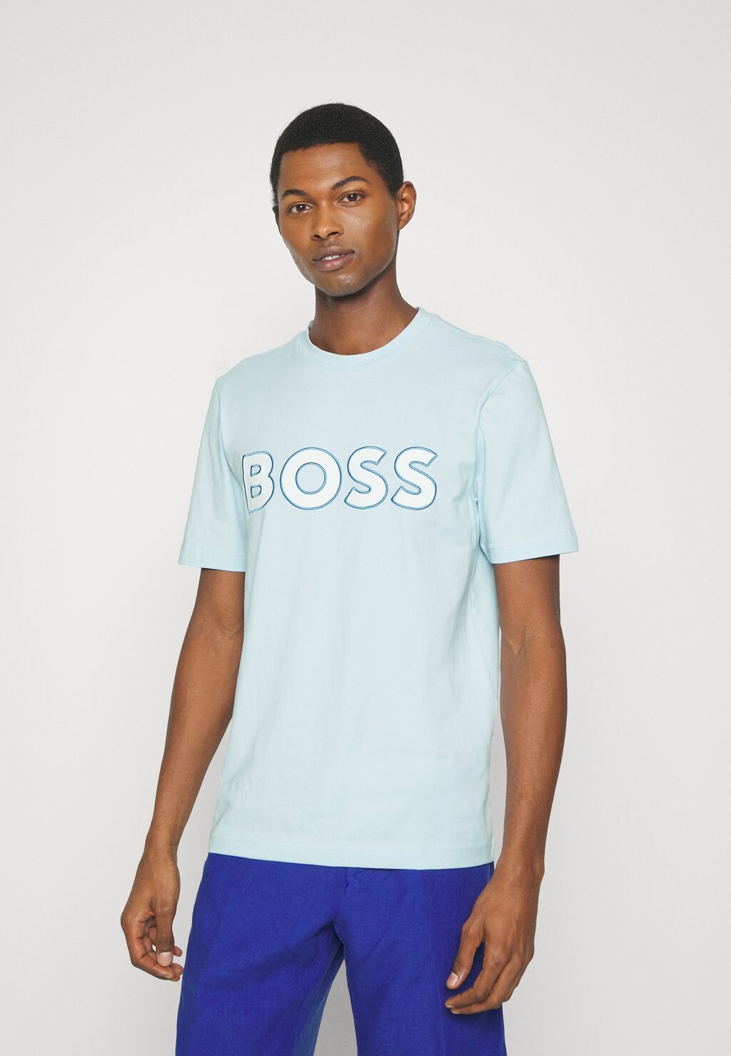 

Футболка с принтом BOSS, синий