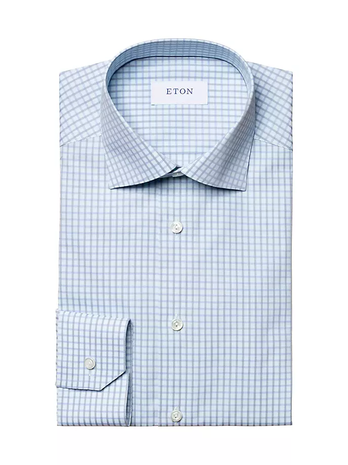 

Рубашка в клетку современного кроя Eton, синий