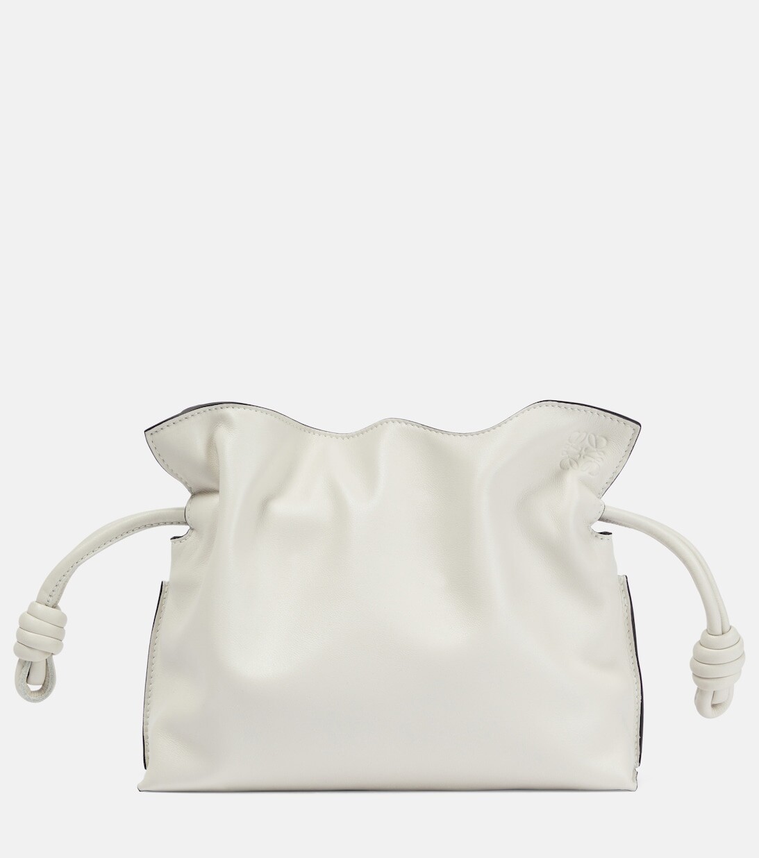 

Кожаный клатч Flamenco Mini Loewe, белый