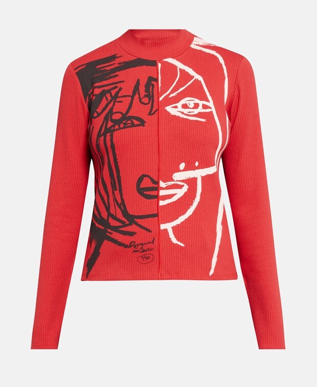 

Топ с длинными рукавами Desigual, красный