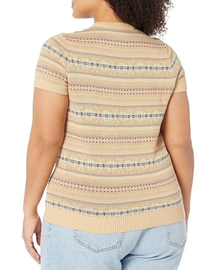 

Свитер LAUREN Ralph Lauren Plus Size Fair Isle Short Sleeve Sweater, цвет Tan Multi