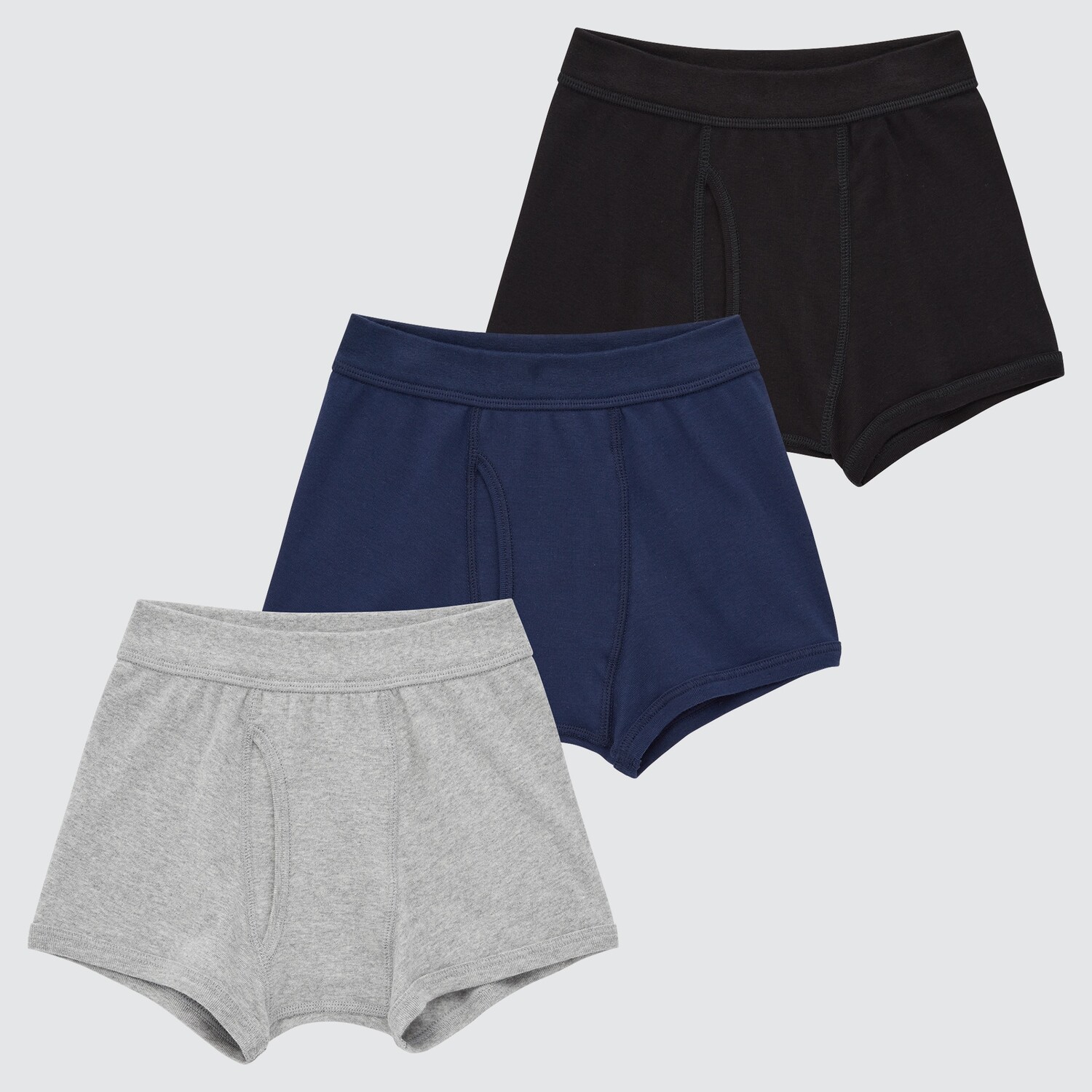 

Хлопковые боксеры для мальчиков (3 пары) Uniqlo, серый