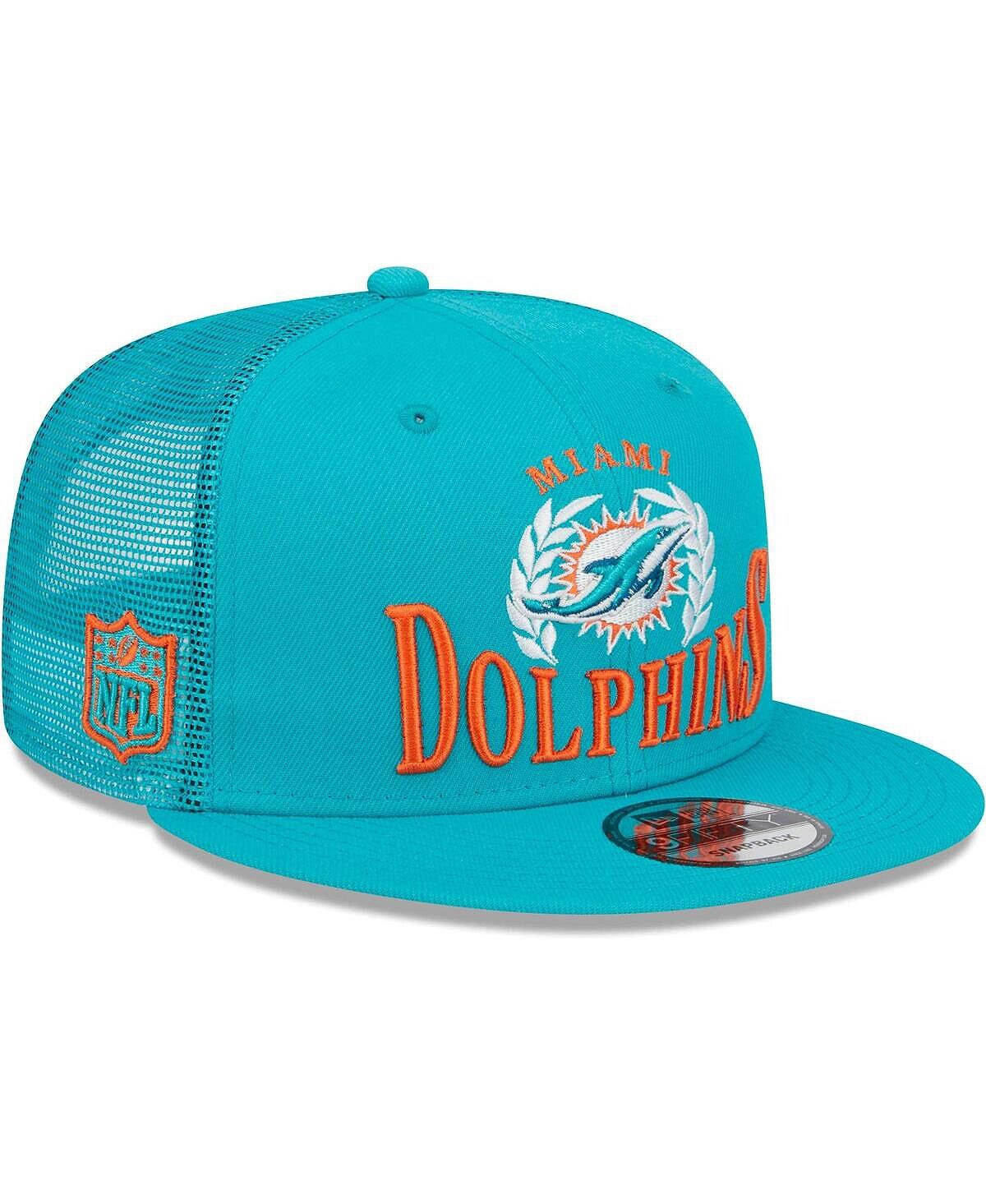 

Мужская кепка Snapback Aqua Miami Dolphins Collegiate Trucker 9FIFTY New Era