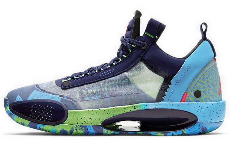 

Кроссовки Air Jordan 34 Low 'EYBL' синие/зеленые
