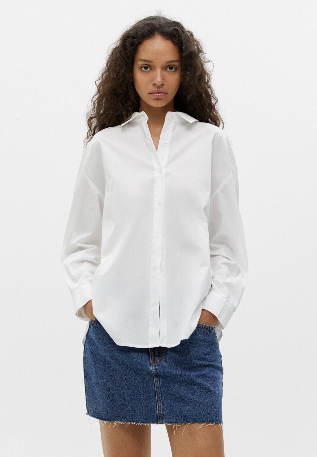 

Рубашка PULL&BEAR, белый