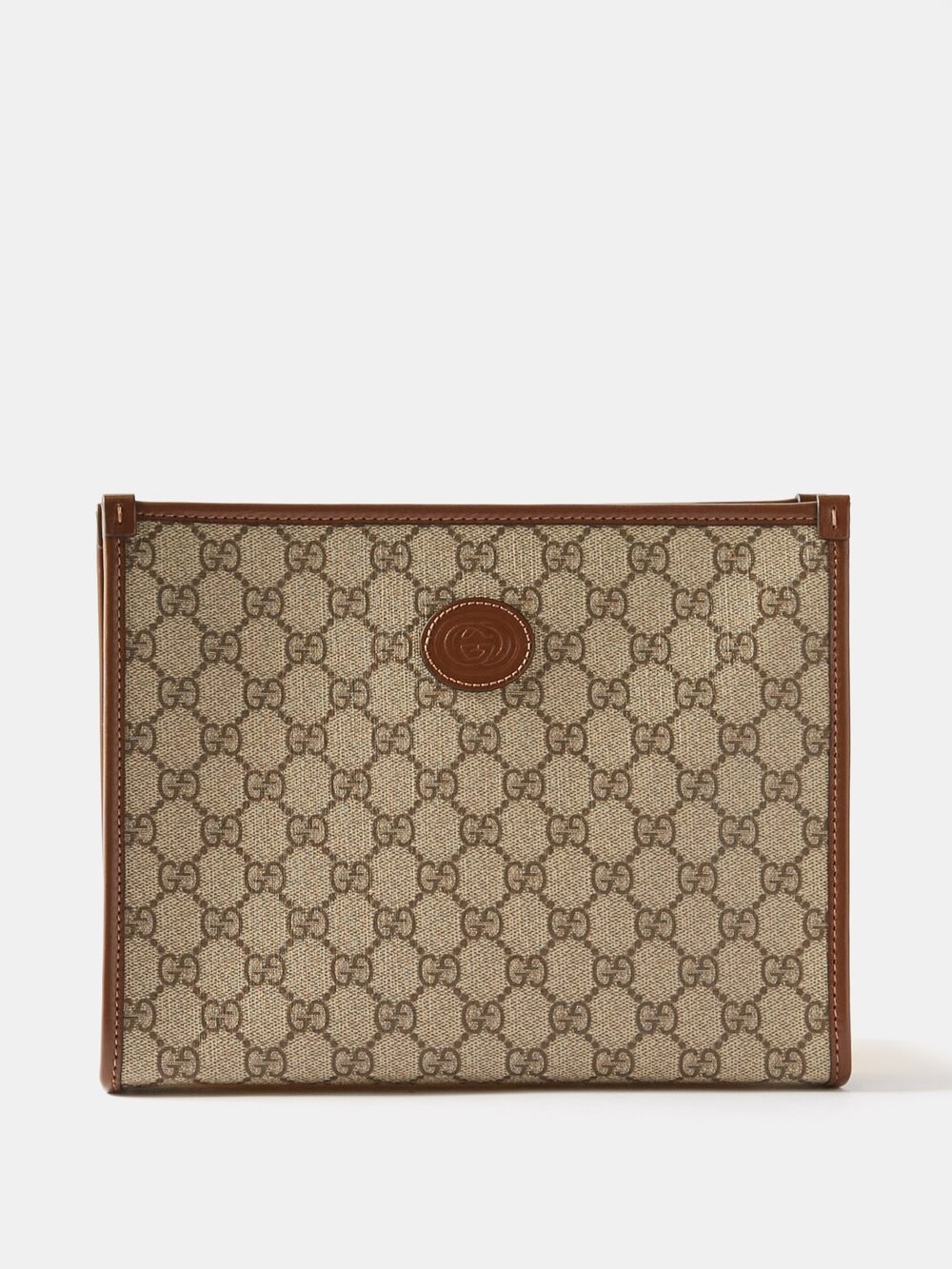 

Клатч из ткани с покрытием gg supreme Gucci, бежевый