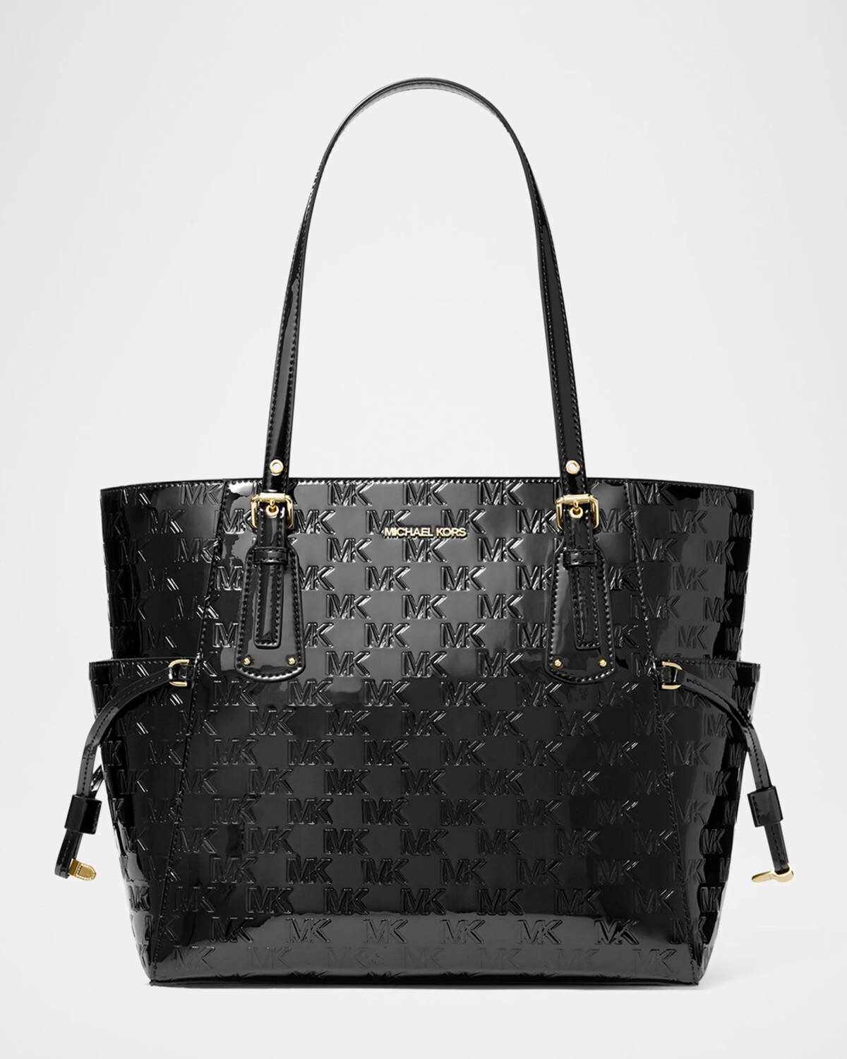 

Лакированная большая сумка Voyager с монограммой Michael Michael Kors, черный