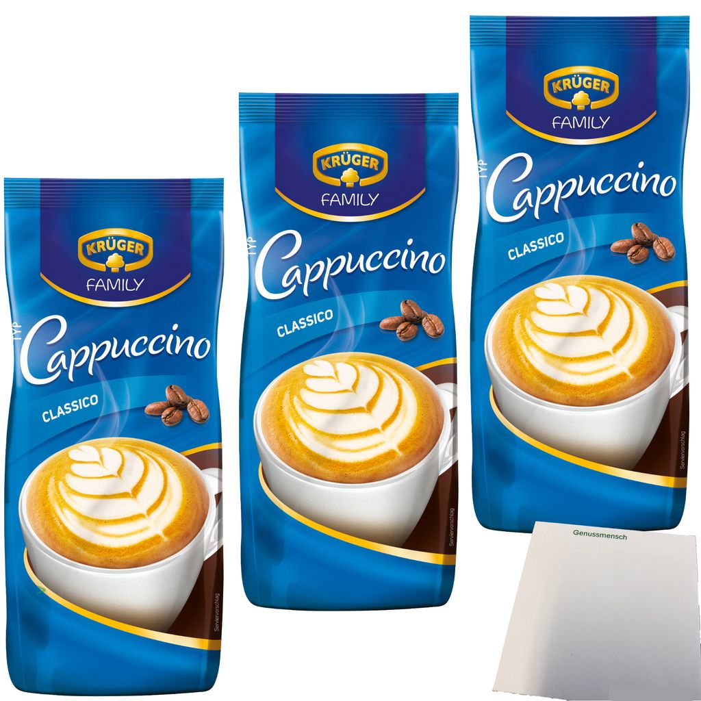 

Krüger Family Cappuccino Classico упаковка 3 шт. (3 пакетика по 500 г) + блок usy