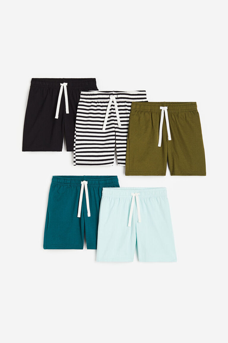 

Комплект из пяти шорт из хлопкового джерси H&M, бирюзовый, Зеленый, Комплект из пяти шорт из хлопкового джерси H&M, бирюзовый