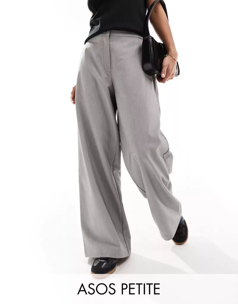 Серые свободные брюки для папы ASOS Petite серые свободные брюки бойфренды asos