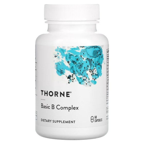 Базовый комплекс витаминов B Thorne, 60 капсул комплекс витаминов группы b6 thorne research 60 капсул