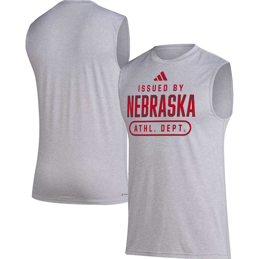 

Майка adidas Nebraska Huskers, серый