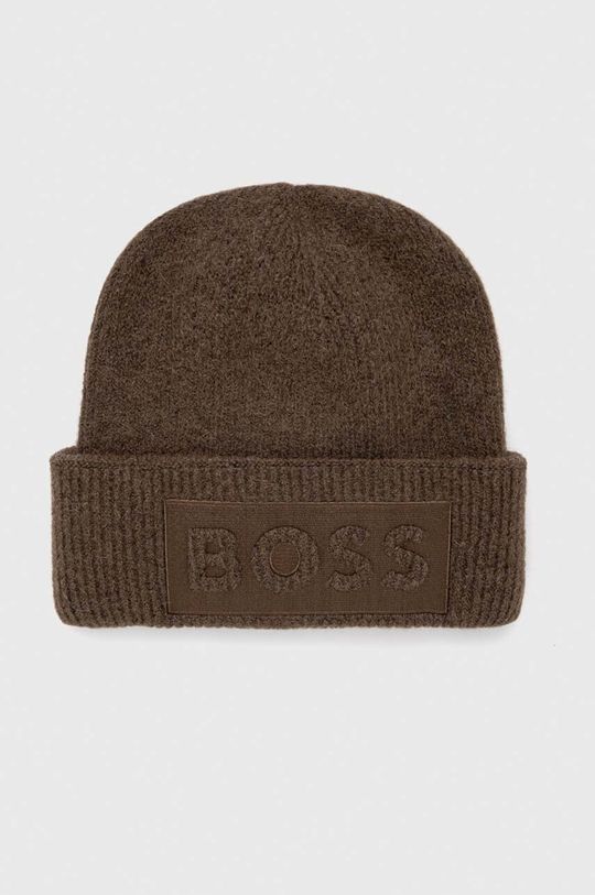 Шерстяная шапка BOSS Boss, зеленый