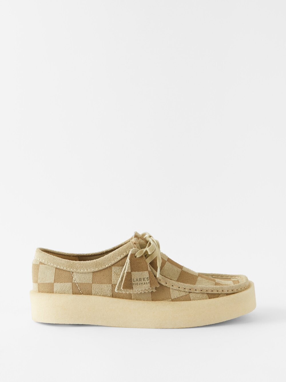 

Замшевые ботинки wallabee cup в клетку Clarks, бежевый