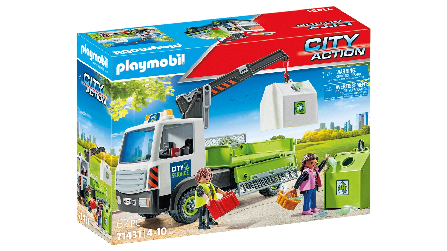 цена City action грузовик для мусора с контейнером Playmobil