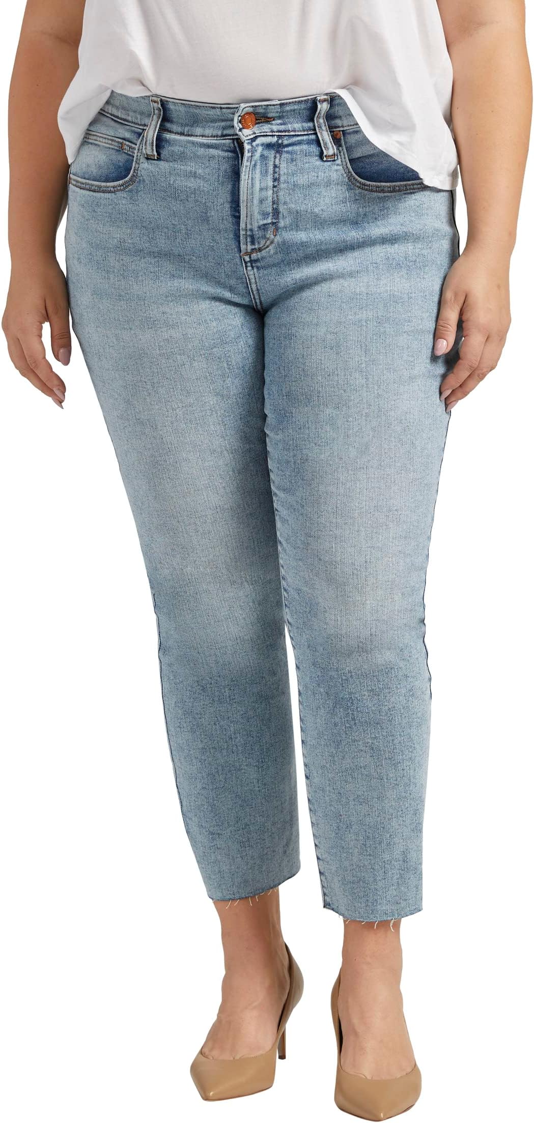 Plus Size Ruby Mid Rise Straight Cropped Jeans Jag Jeans Nomadic Blue CDEK.Shopping