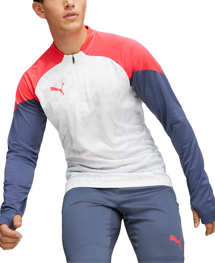 Мужская влагоотводящая футболка с круглым вырезом и длинными рукавами для тренировок IndividualCUP Puma, белый