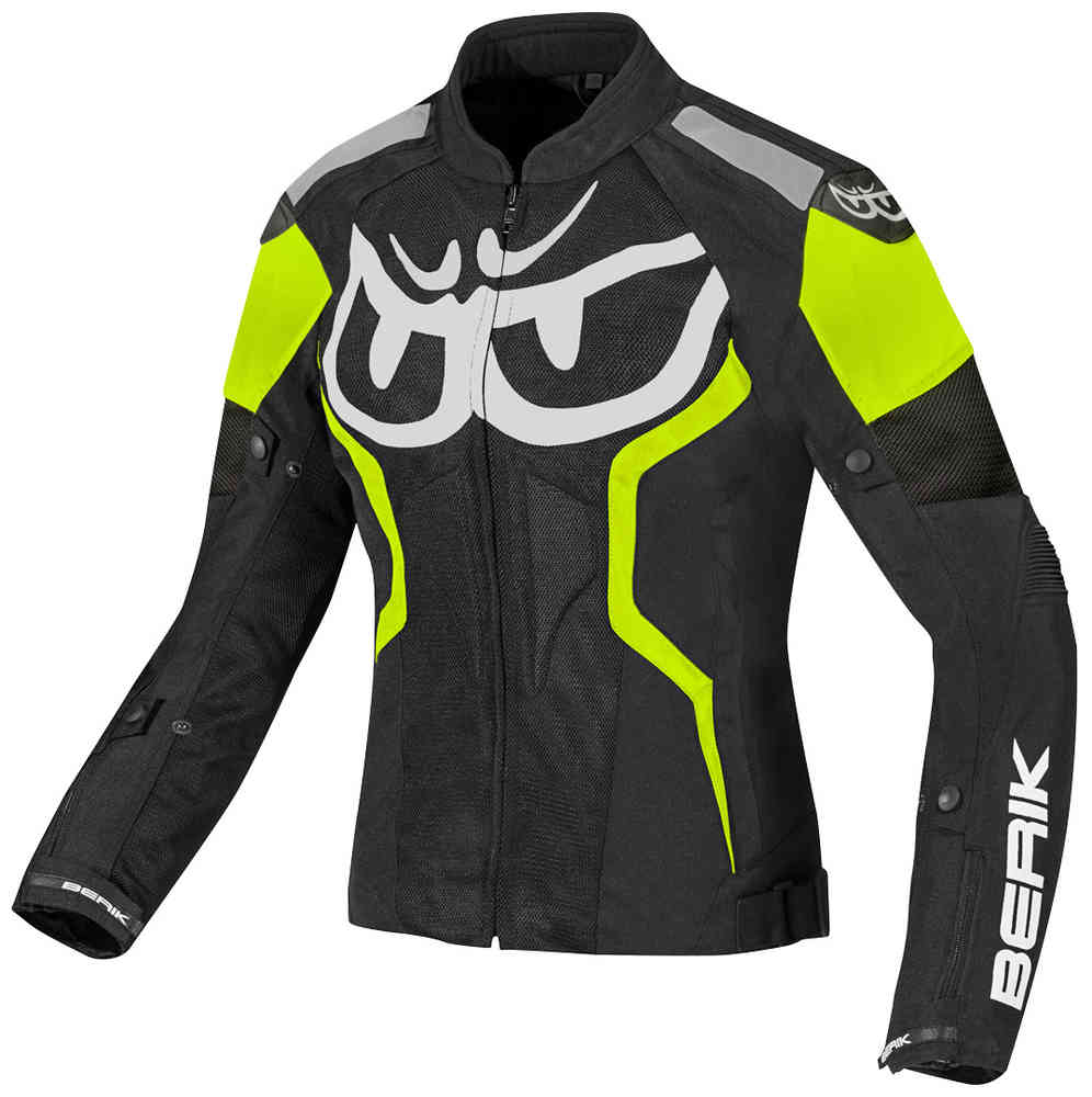 цена Imola Air Женская мотоциклетная текстильная куртка Berik, черный/белый/флуоресцентный желтый