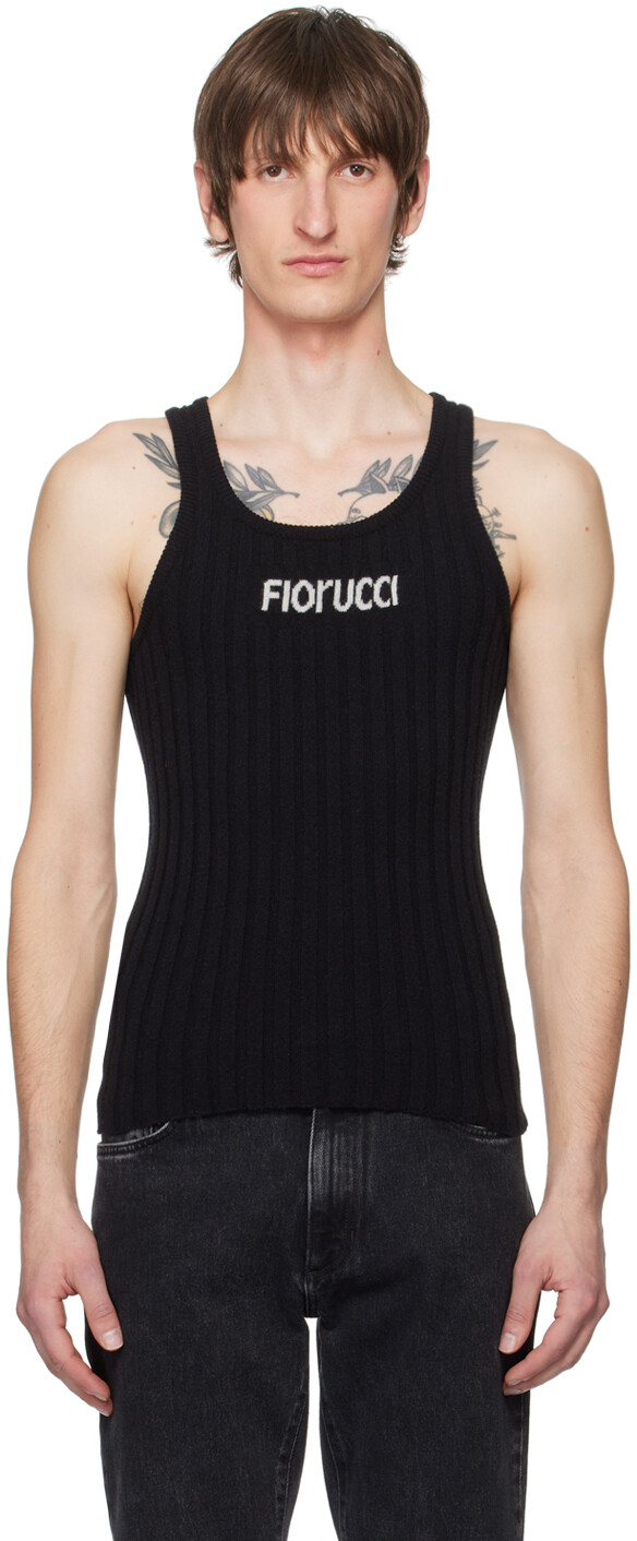 

Черная майка интарсия Fiorucci