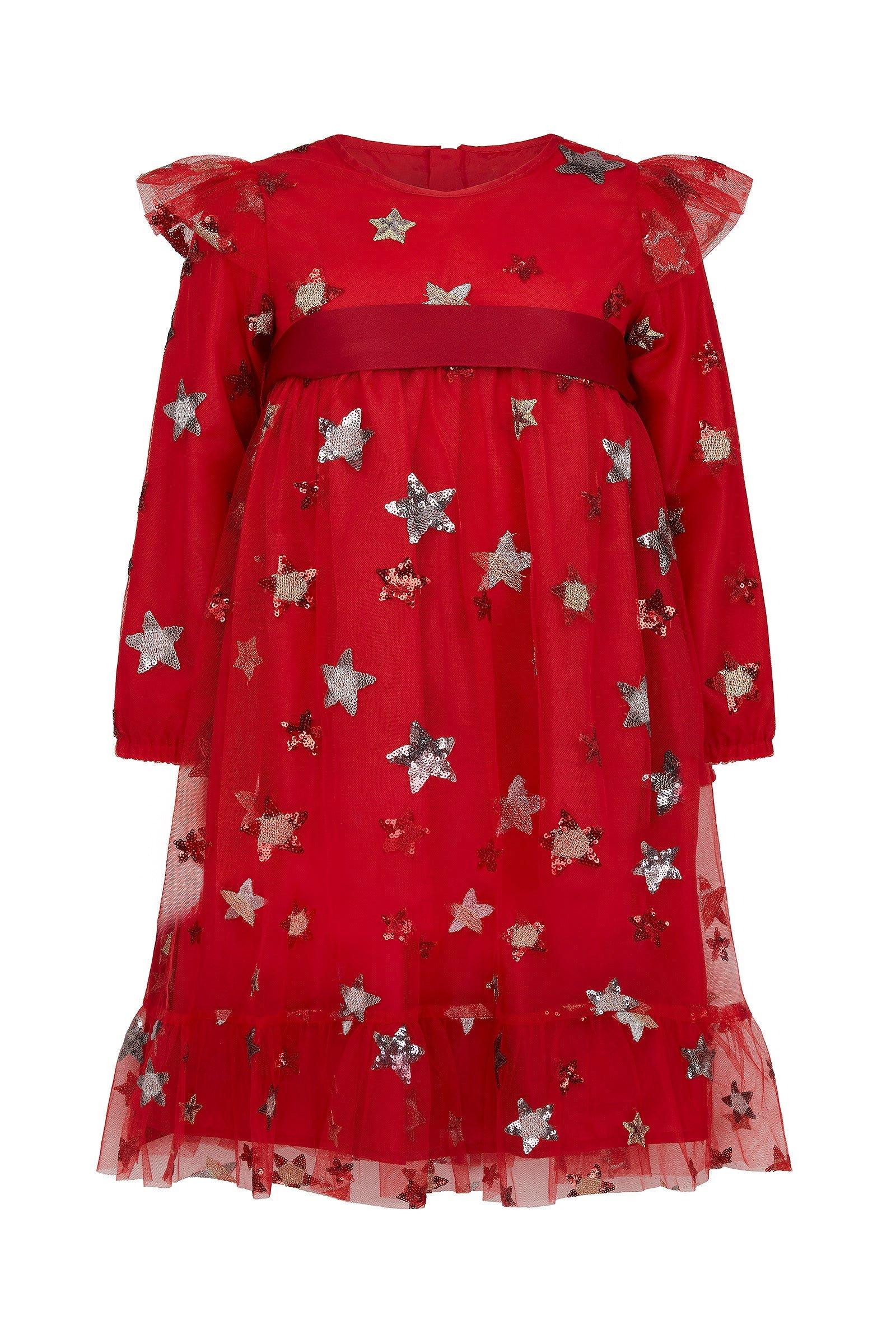 Вечернее платье Seren с вышивкой и пайетками HOLLY HASTIE, красный