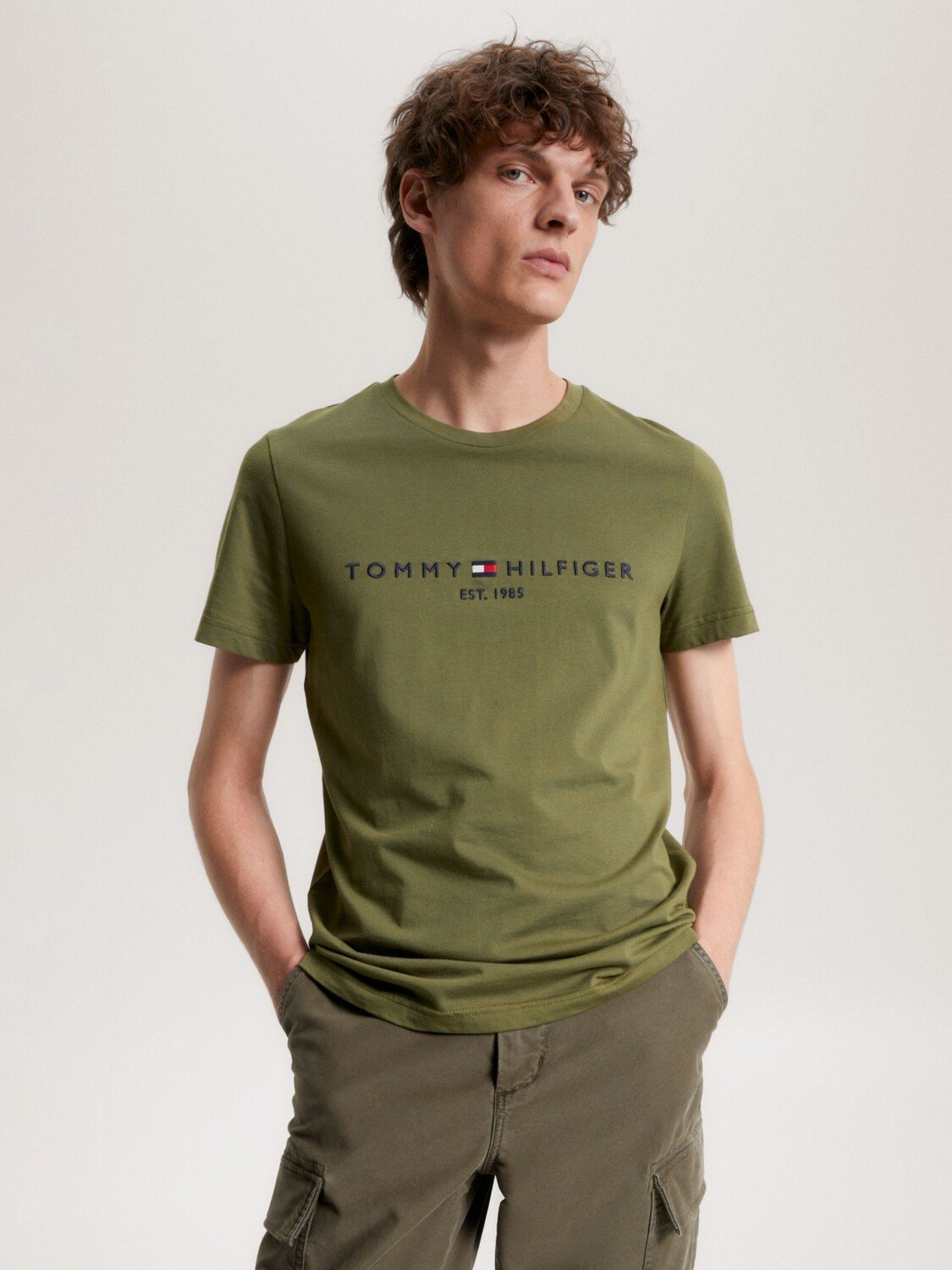 

Футболка с логотипом Tommy Tommy Hilfiger, паттинг грин
