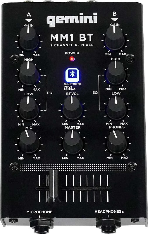 Микшер Gemini MM1BT Analog DJ Mixer with Bluetooth gemini mm1bt компактный 2 х канальный dj микшер c bluetooth