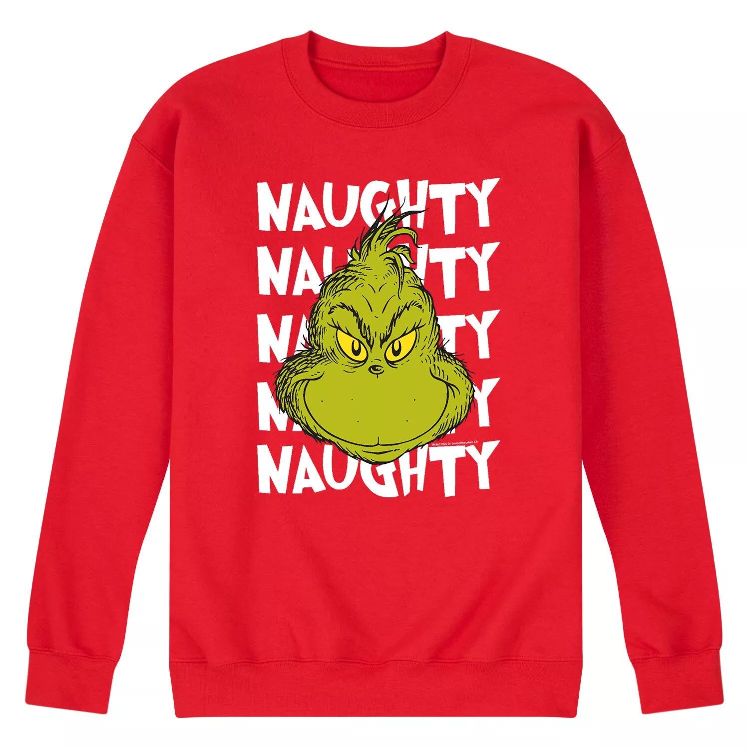 

Мужской свитшот Dr. Suess The Grinch Naughty Licensed Character