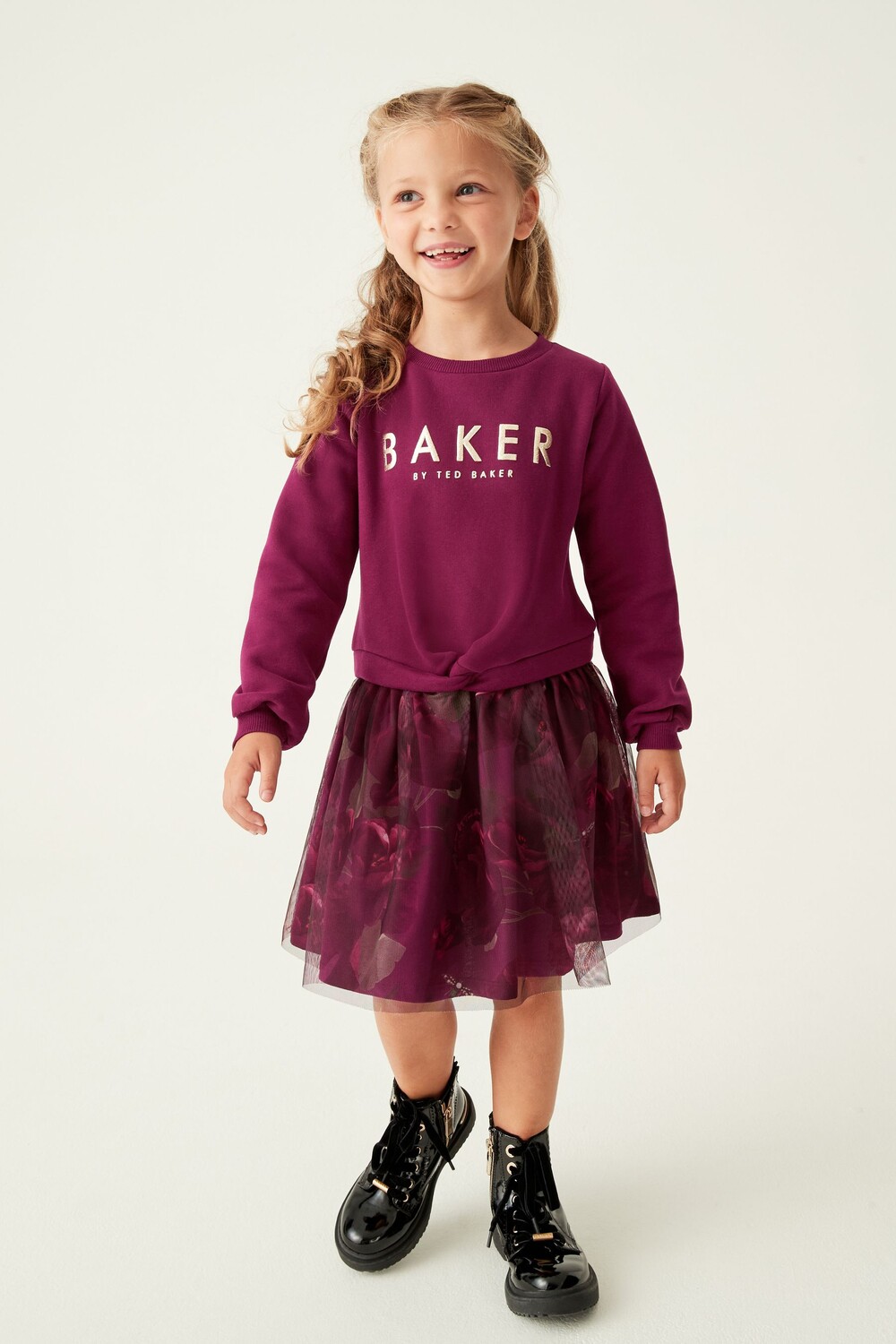 

Пурпурно-сливовое платье бордового цвета с эффектом 2 в 1 Baker by Ted Baker, фиолетовый