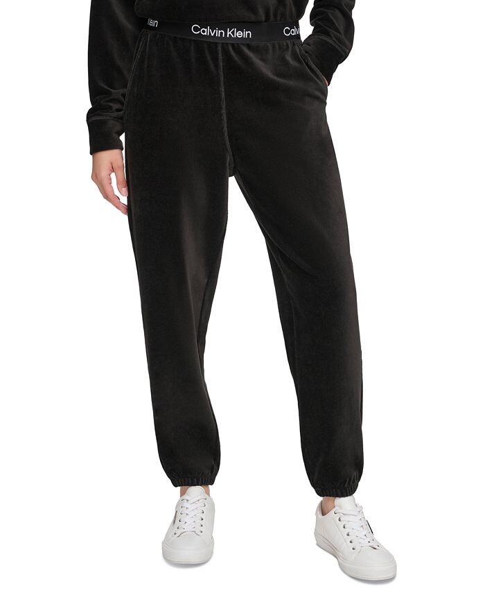 

Женские велюровые джоггеры Calvin Klein, черный