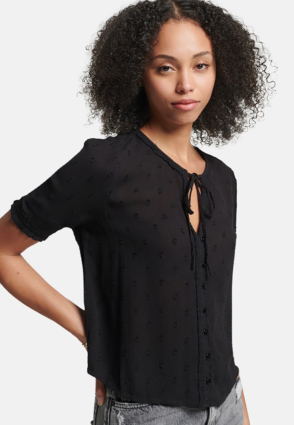 

Блузка Superdry VINTAGE BRODERIE, черный