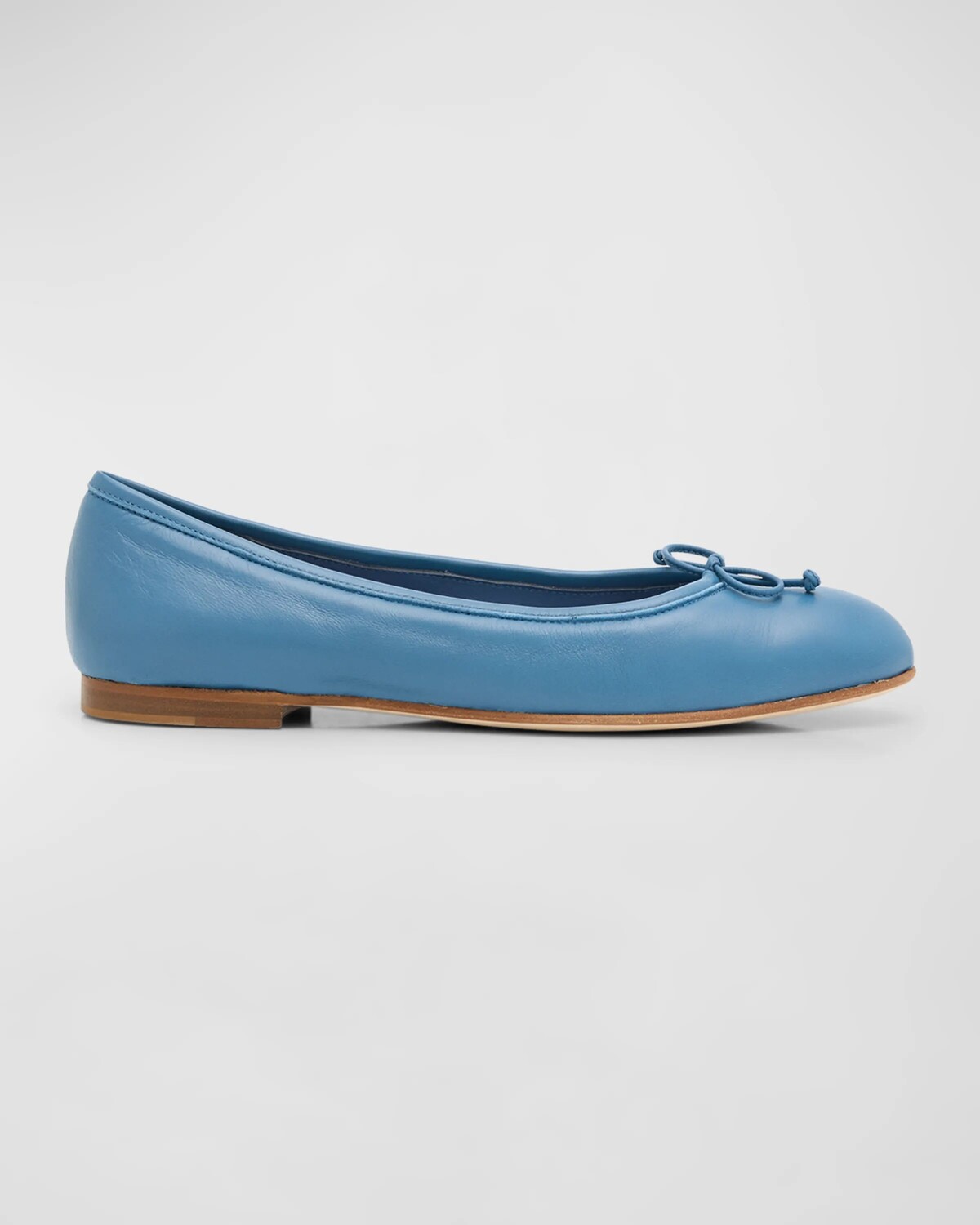 

Кожаные балетки Veralli с бантом Manolo Blahnik, цвет Navy