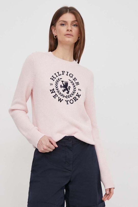 

Хлопковый свитер Tommy Hilfiger, розовый