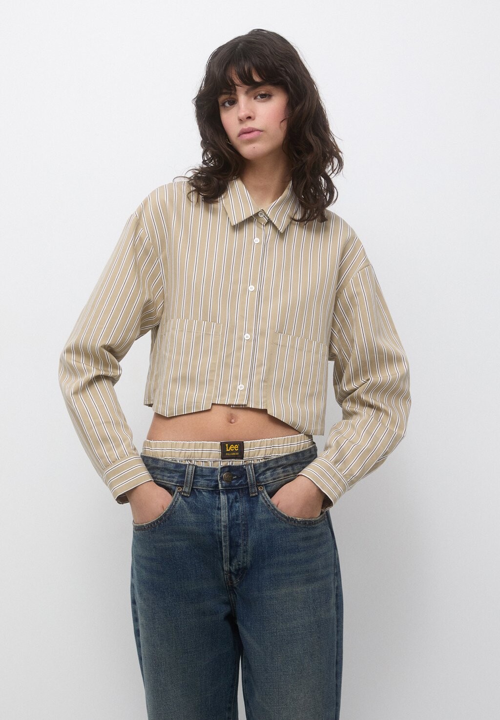 

Рубашка LEE PULL&BEAR, охра