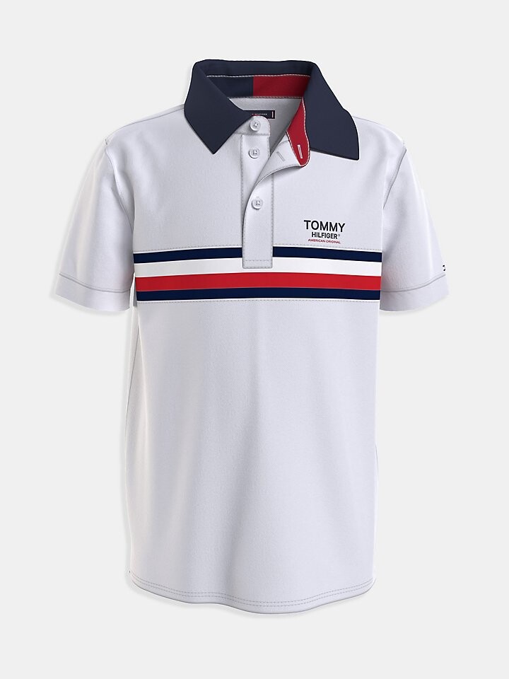 

Детская футболка-поло в полоску с логотипом Tommy Hilfiger