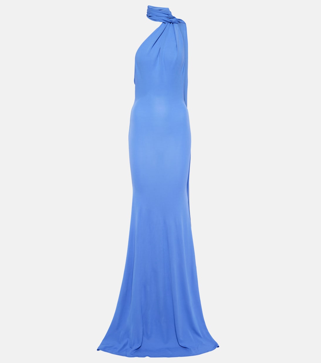 цена Платье из джерси с открытой спиной и шарфом Alex Perry, синий