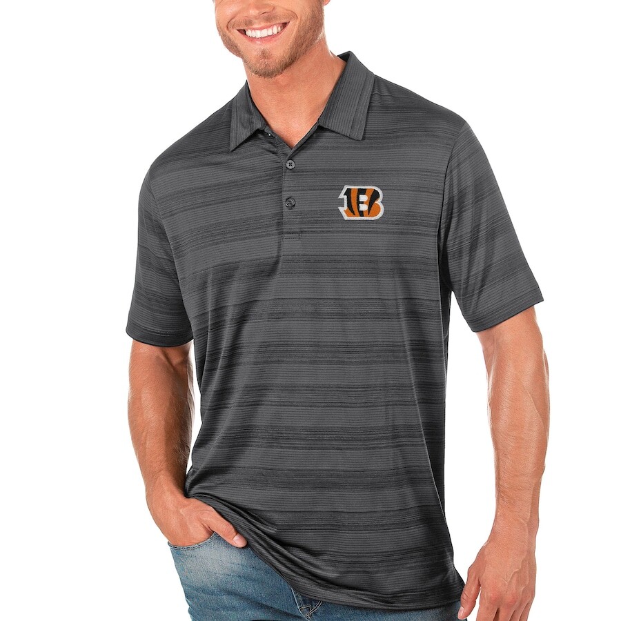 

Поло с коротким рукавом Antigua Cincinnati Bengals, угольный