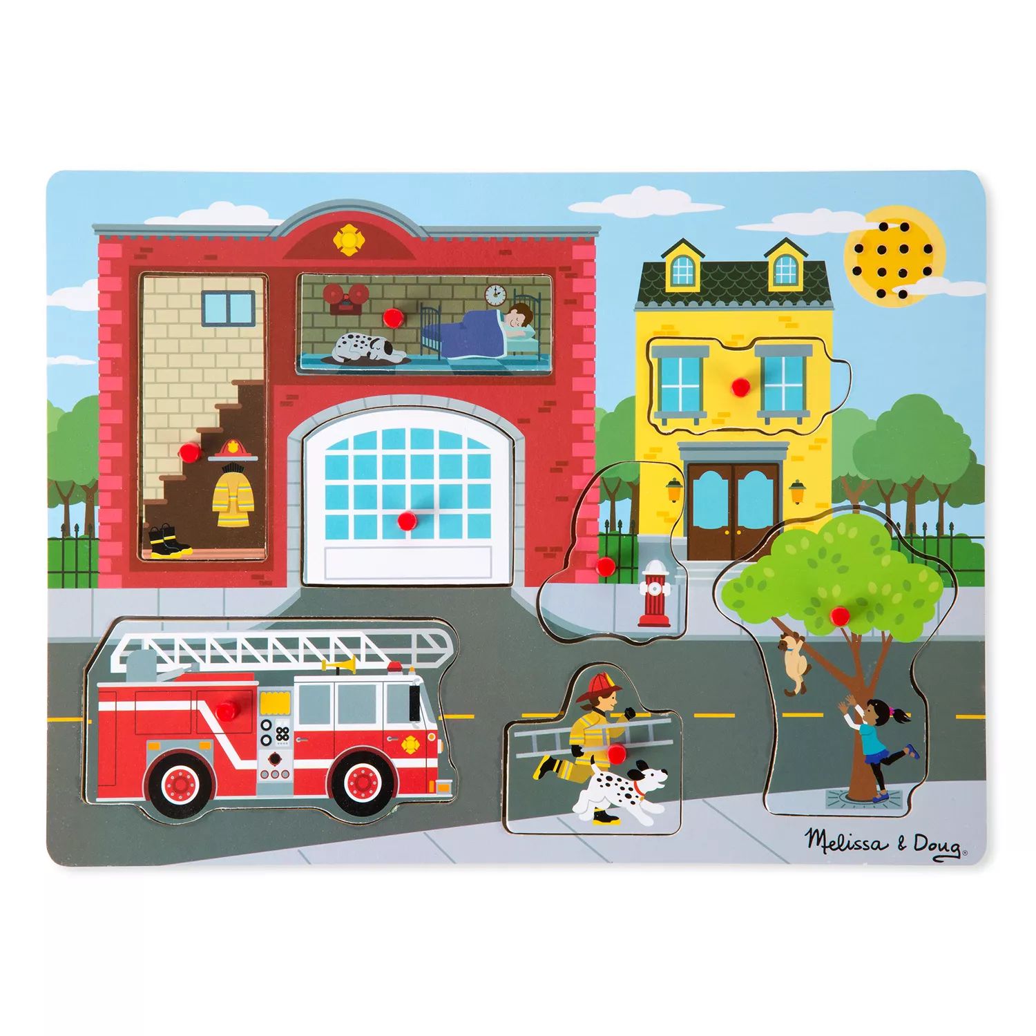 Звуковая головоломка Мелисса и Дуг вокруг пожарной станции Melissa & Doug