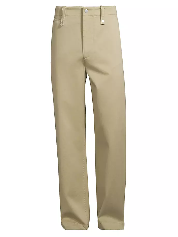 

Хлопковые широкие брюки Burberry, цвет hunter
